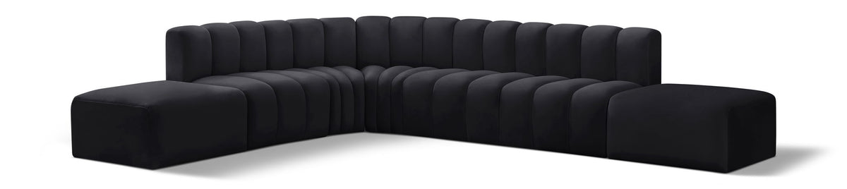 Arc - Velvet 7 Piece Corner Modular Sofa