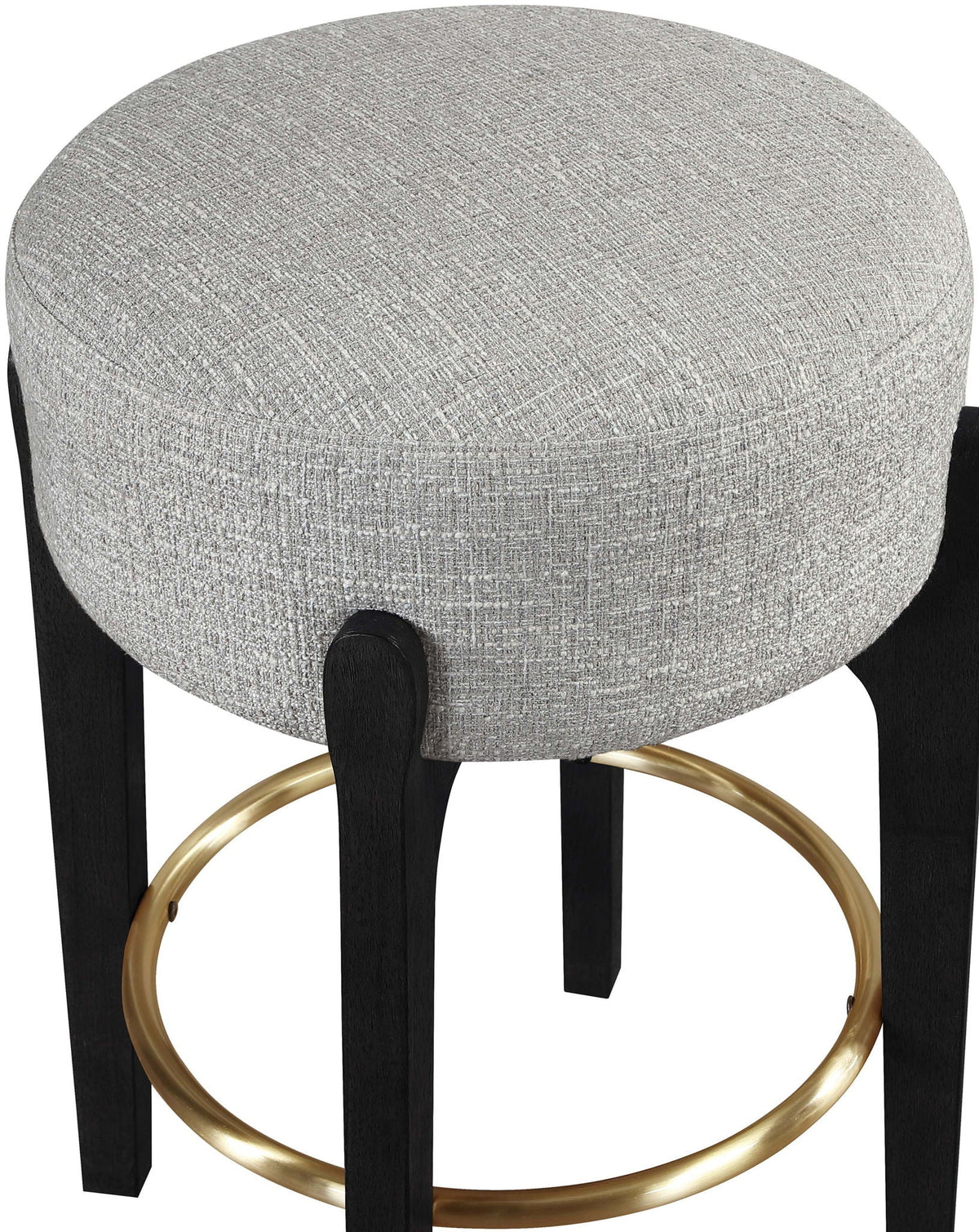 Torino - Backless Counter Stool With Brushed Black Base (Set of 2)