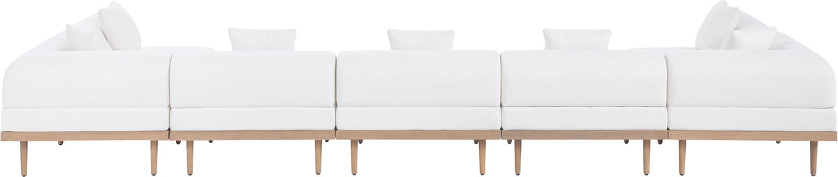 Laguna - 7 Piece Resilient Water Resistant Fabric 142" Upholstered Outdoor Patio Modular Sectional