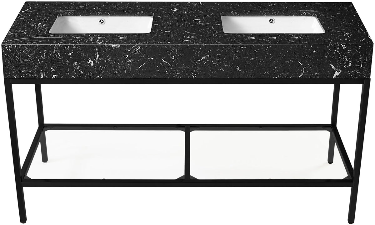 Marmo - Engineered Marble Bathroom Vanity With Black Base