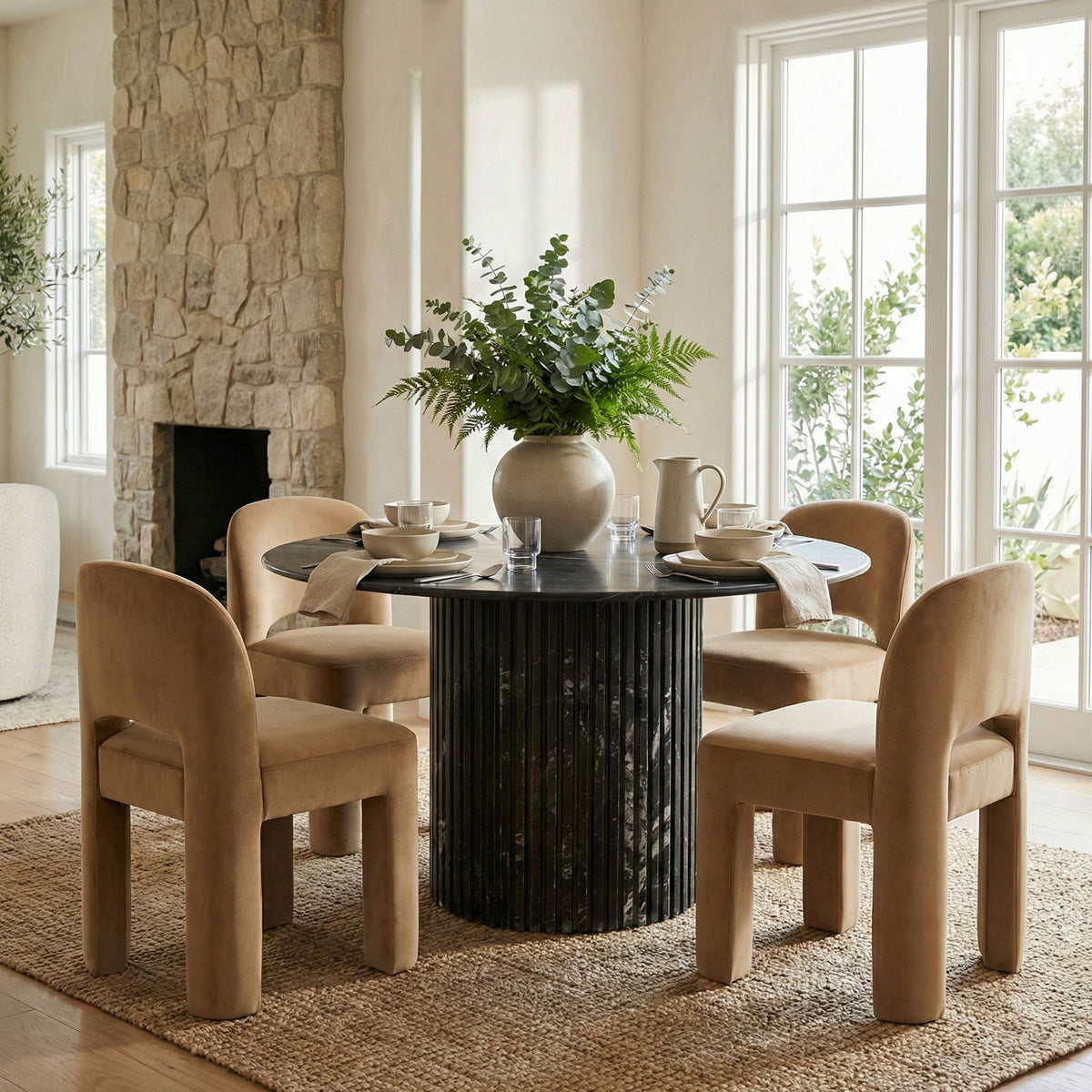 Celine - Velvet Performance Fabric Upholstered Dining Chair (Set of 2)