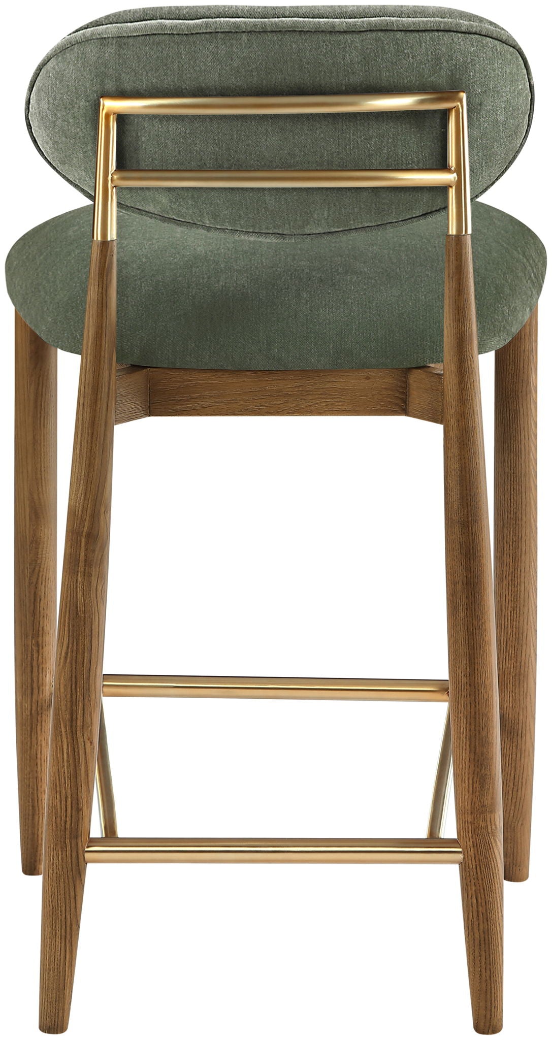 Riccio - Fabric Stool - Walnut Frame