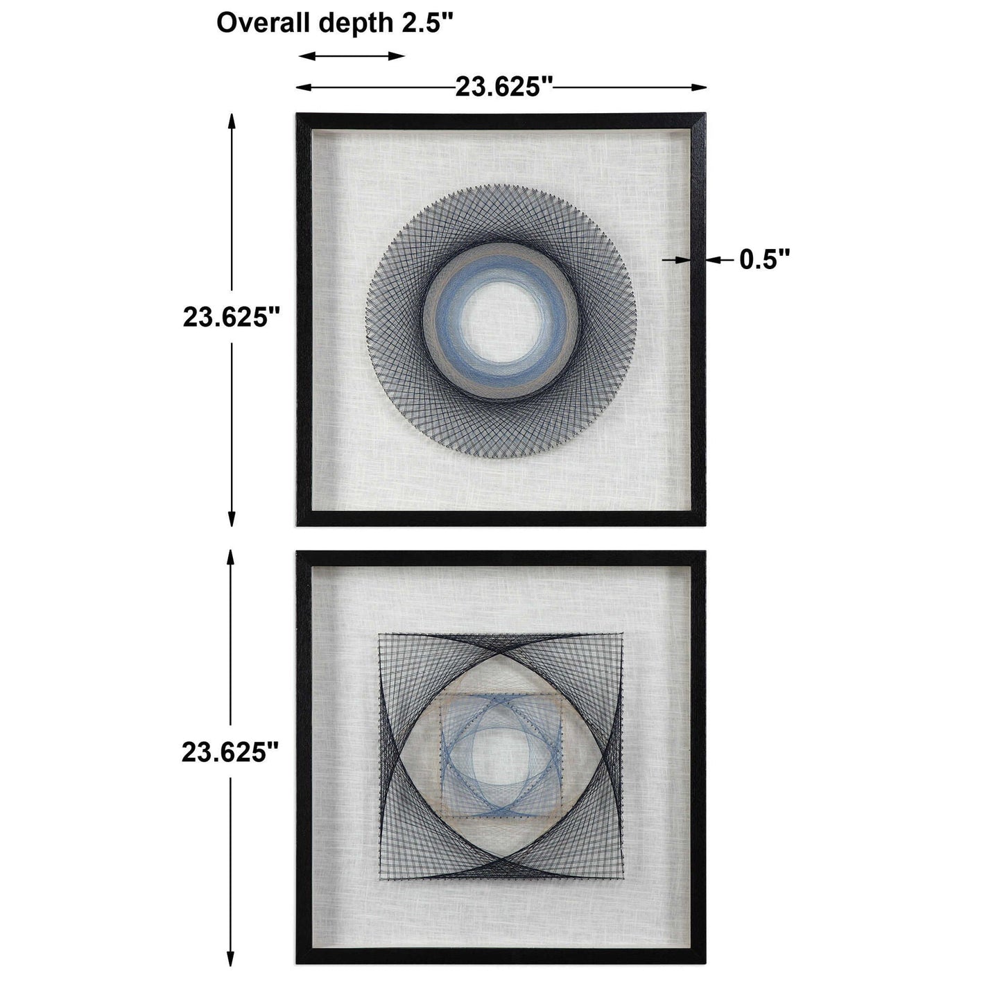 String Duet - Geometric Art (Set of 2) - Black