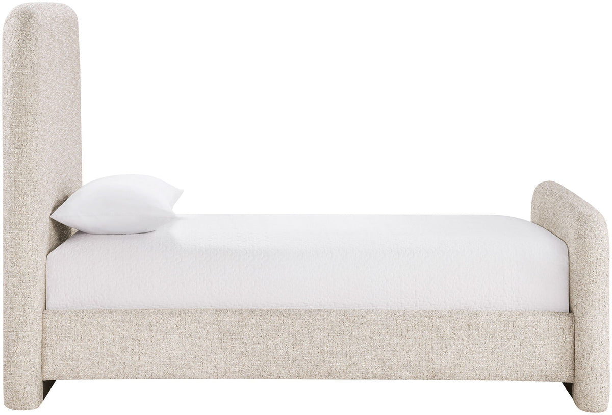 Fira - Linen Textured Fabric Upholstered Bed