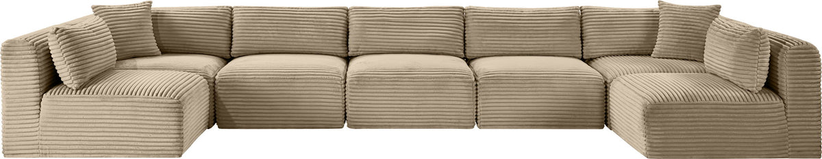 Shaggy - Fabric 7 Piece Modular U-Shaped Armless Sectional
