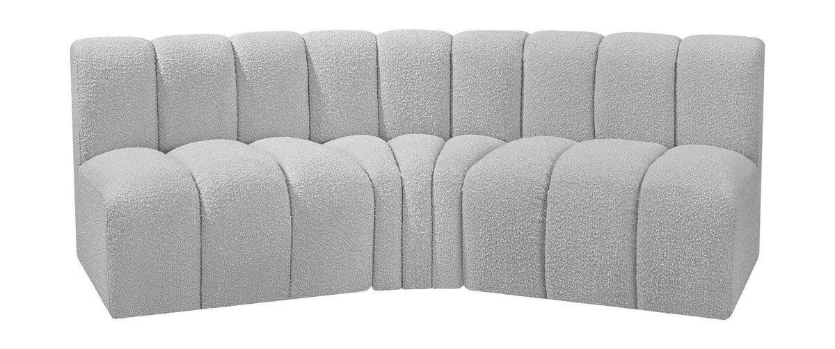 Arc - Boucle Fabric 3 Piece Modular Corner Sofa