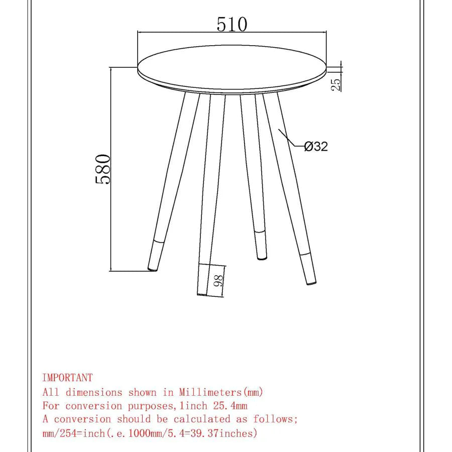 Emery Round Accent Table in White - Furniture Depot