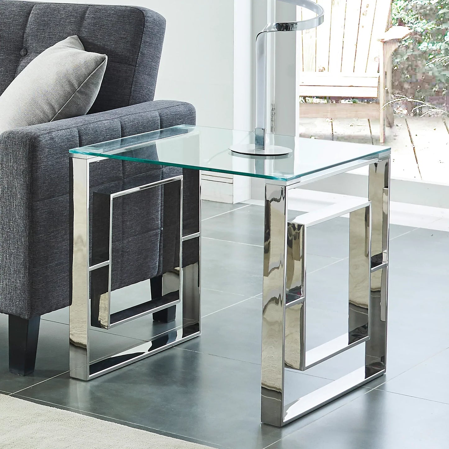 EROS-ACCENT TABLE-SILVER - Furniture Depot