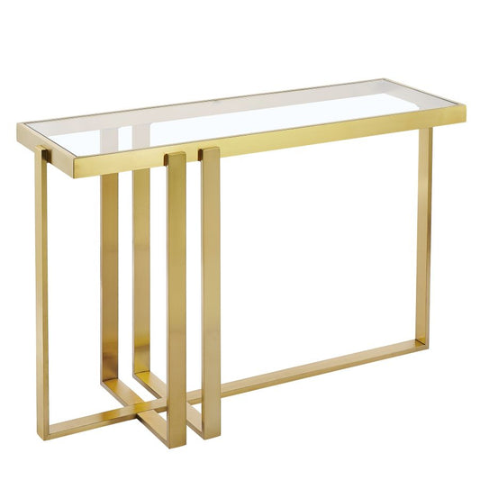 Paxton Console Table in Brushed Gold