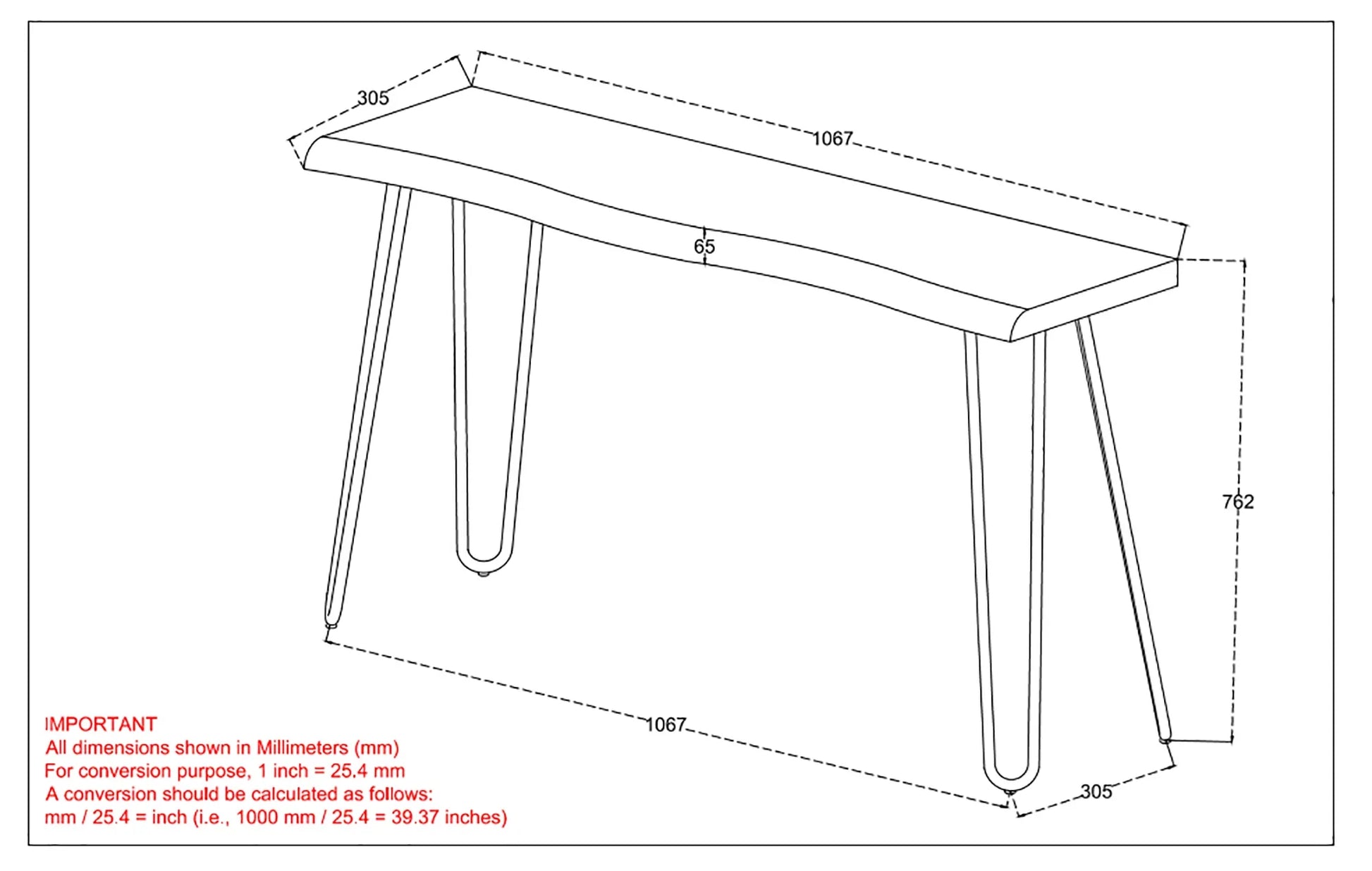 NILA-CONSOLE/DESK-NATURAL - Furniture Depot