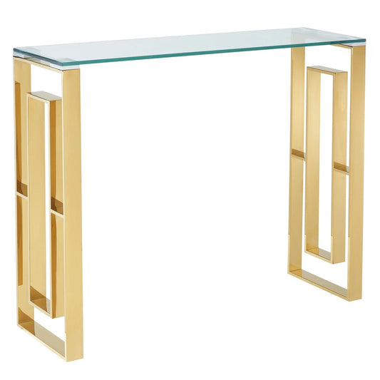 Eros Console Table in Gold - Furniture Depot