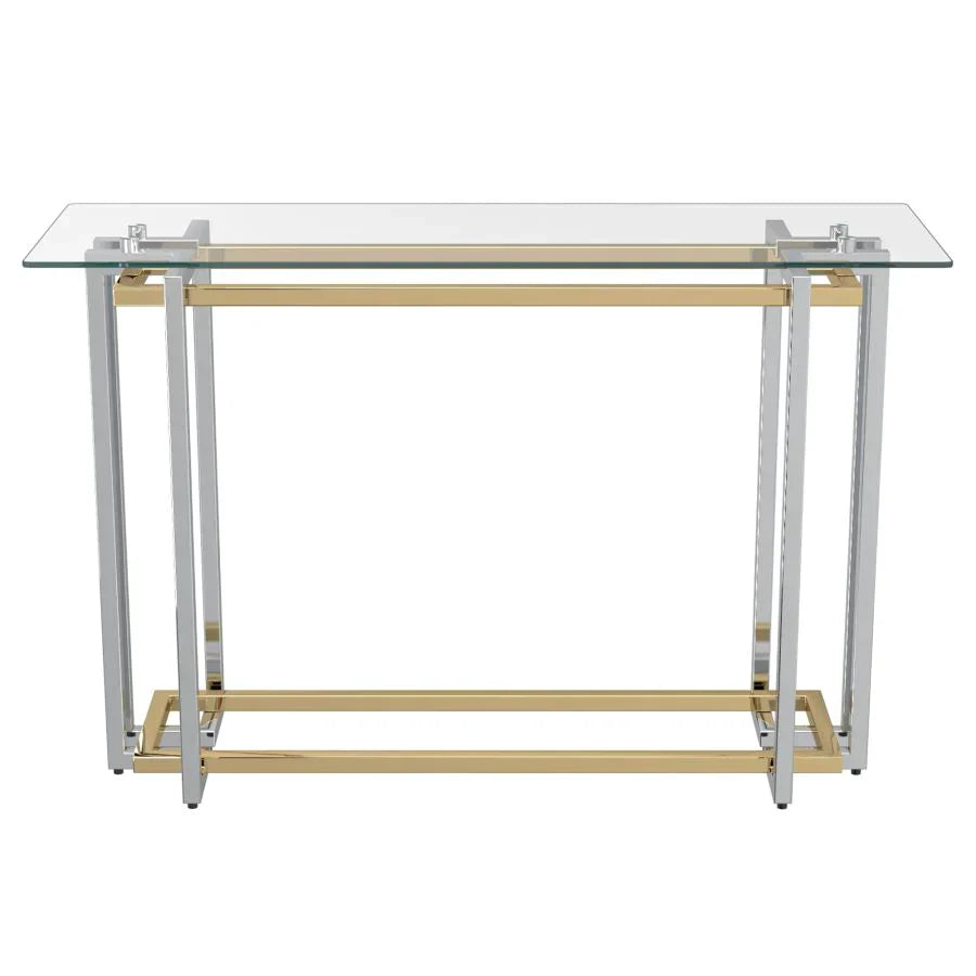 Florina Console Table in Silver and Gold - Furniture Depot