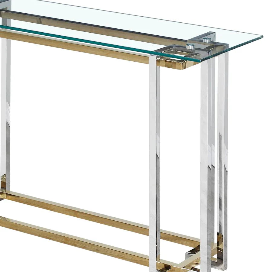 Florina Console Table in Silver and Gold - Furniture Depot