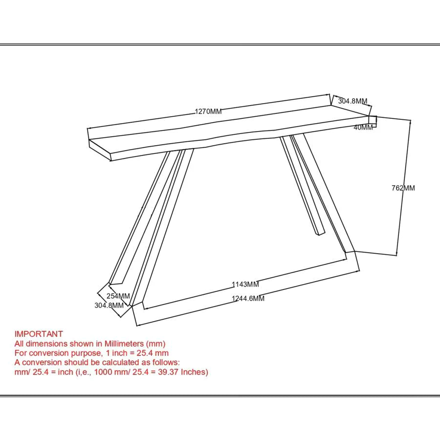 Virag Console Table in Natural - Furniture Depot