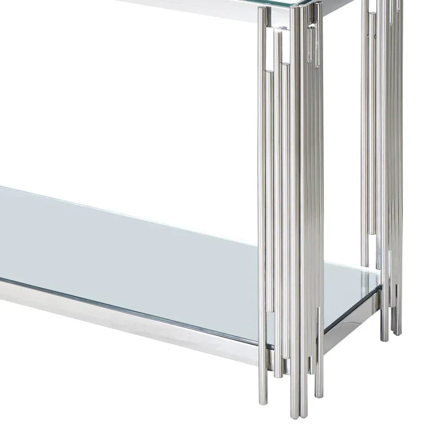 Estrel Console Table in Silver - Furniture Depot