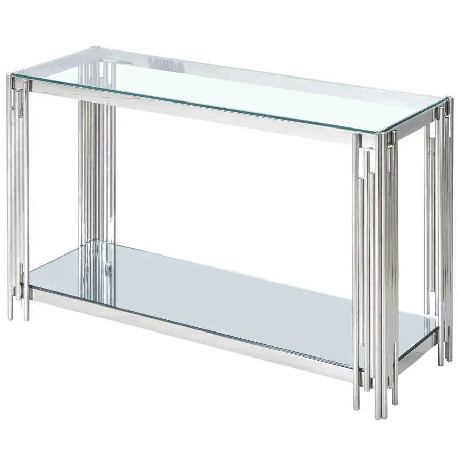 Estrel Console Table in Silver - Furniture Depot