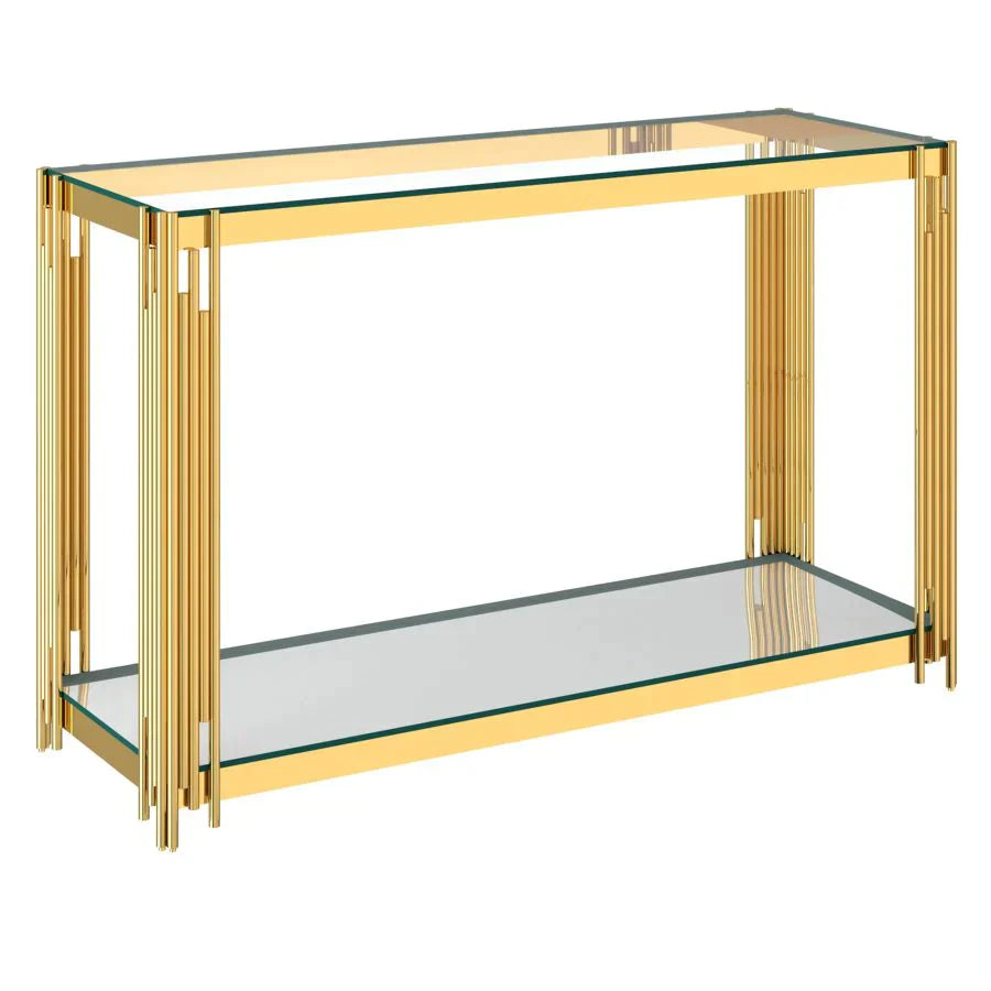 Estrel Console Table in Gold - Furniture Depot