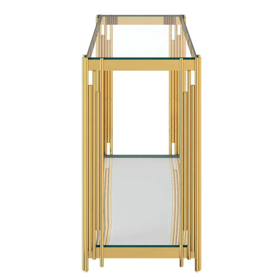 Estrel Console Table in Gold - Furniture Depot