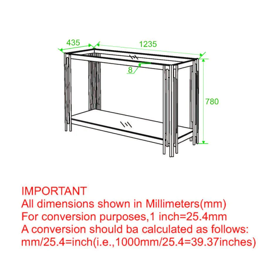 Estrel Console Table in Gold - Furniture Depot