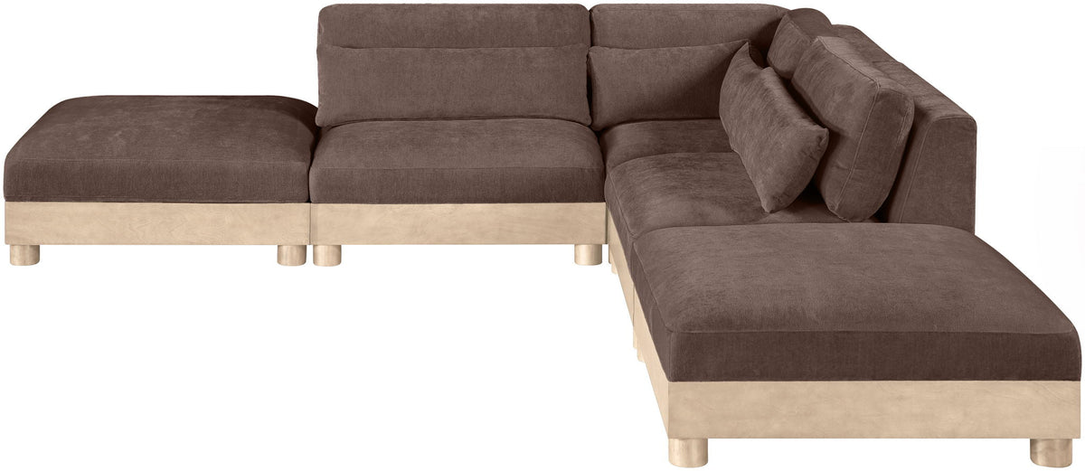 Turin - Chenille Fabric Upholstered Modular Sectional - Brown