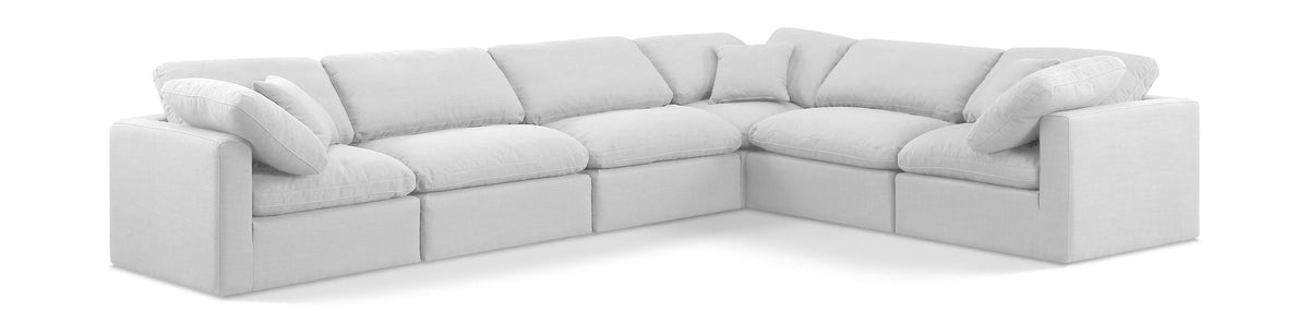 Indulge - Linen 6 Piece Modular Corner Sectional - White