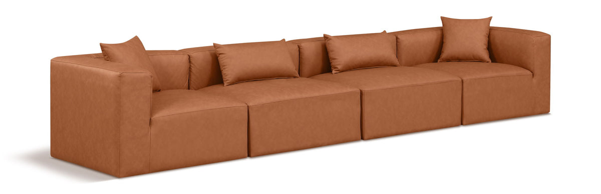 Cube - Modular 4 Piece Sofa - Cognac