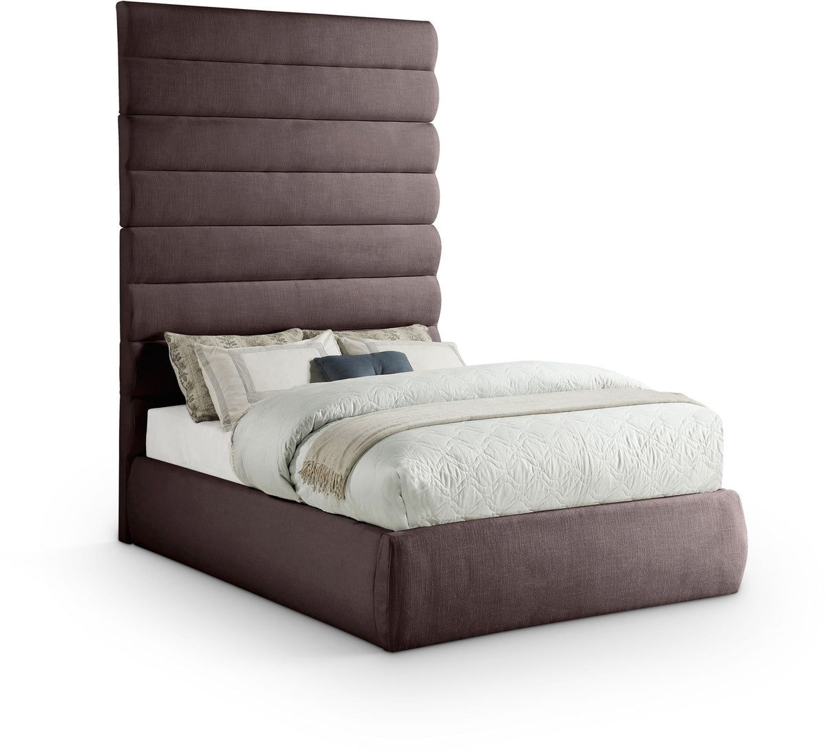 Adam - Linen Fabric Bed With 89" Headboard