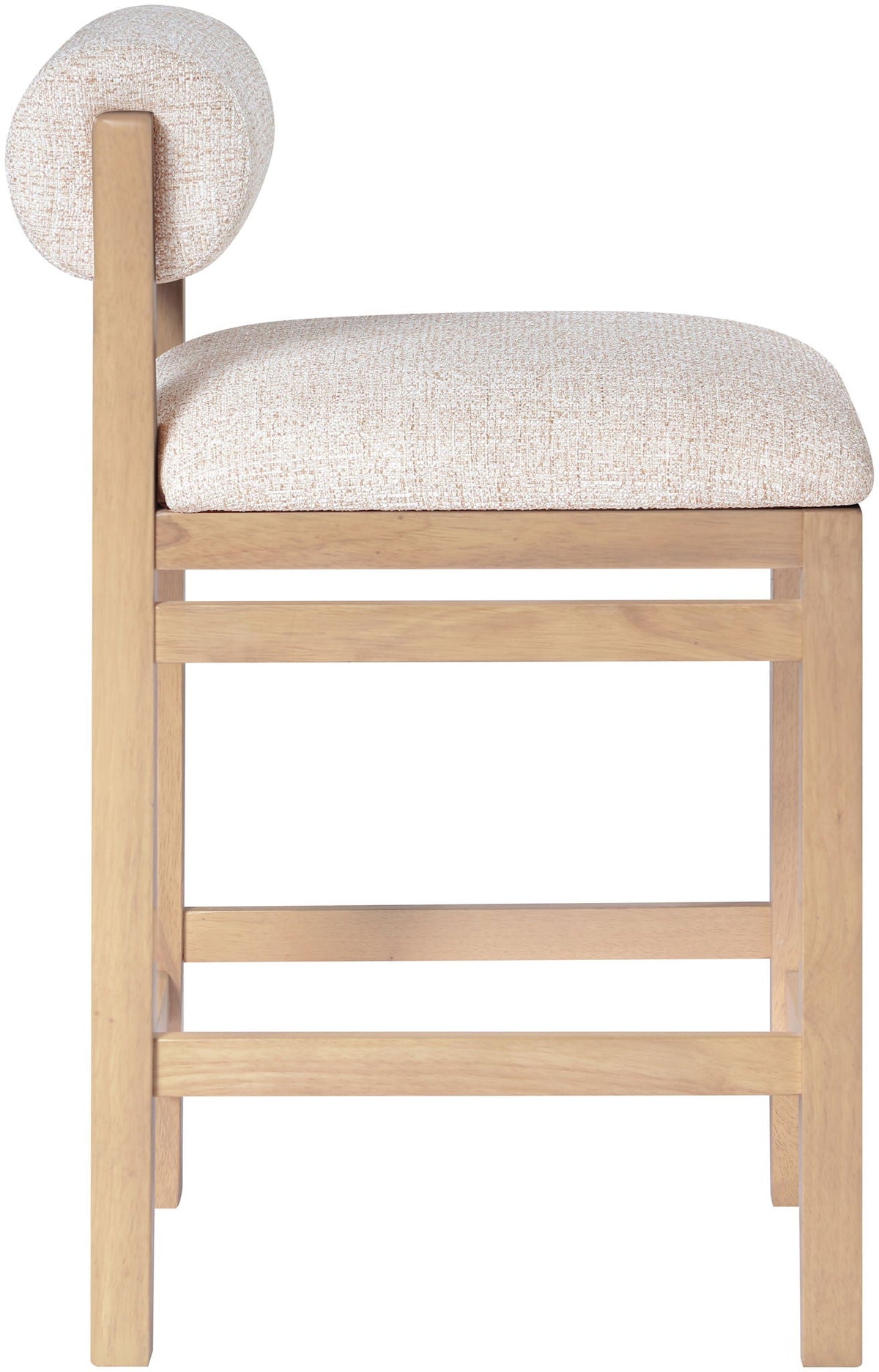 Roundhill - Fabric Counter Stool - Natural Frame