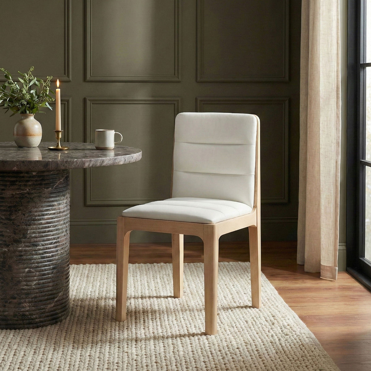Ellis - Vegan Leather Upholstered Dining Chair (Set of 2) - Natural Base