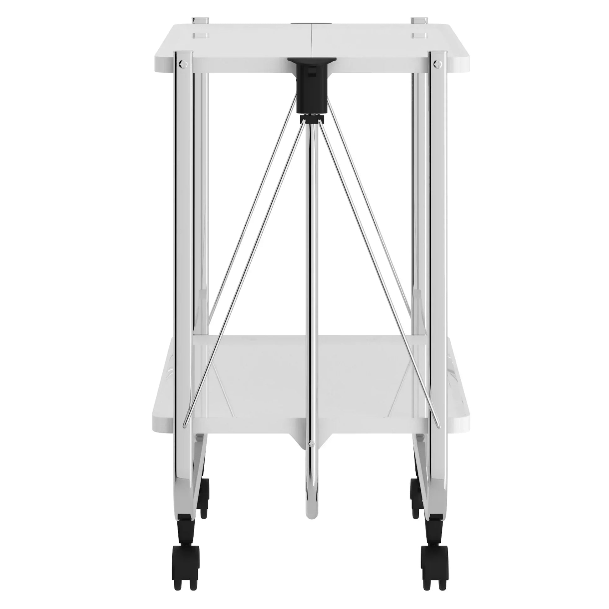 Sumi 2-Tier Bar Cart in White/Chrome - Furniture Depot