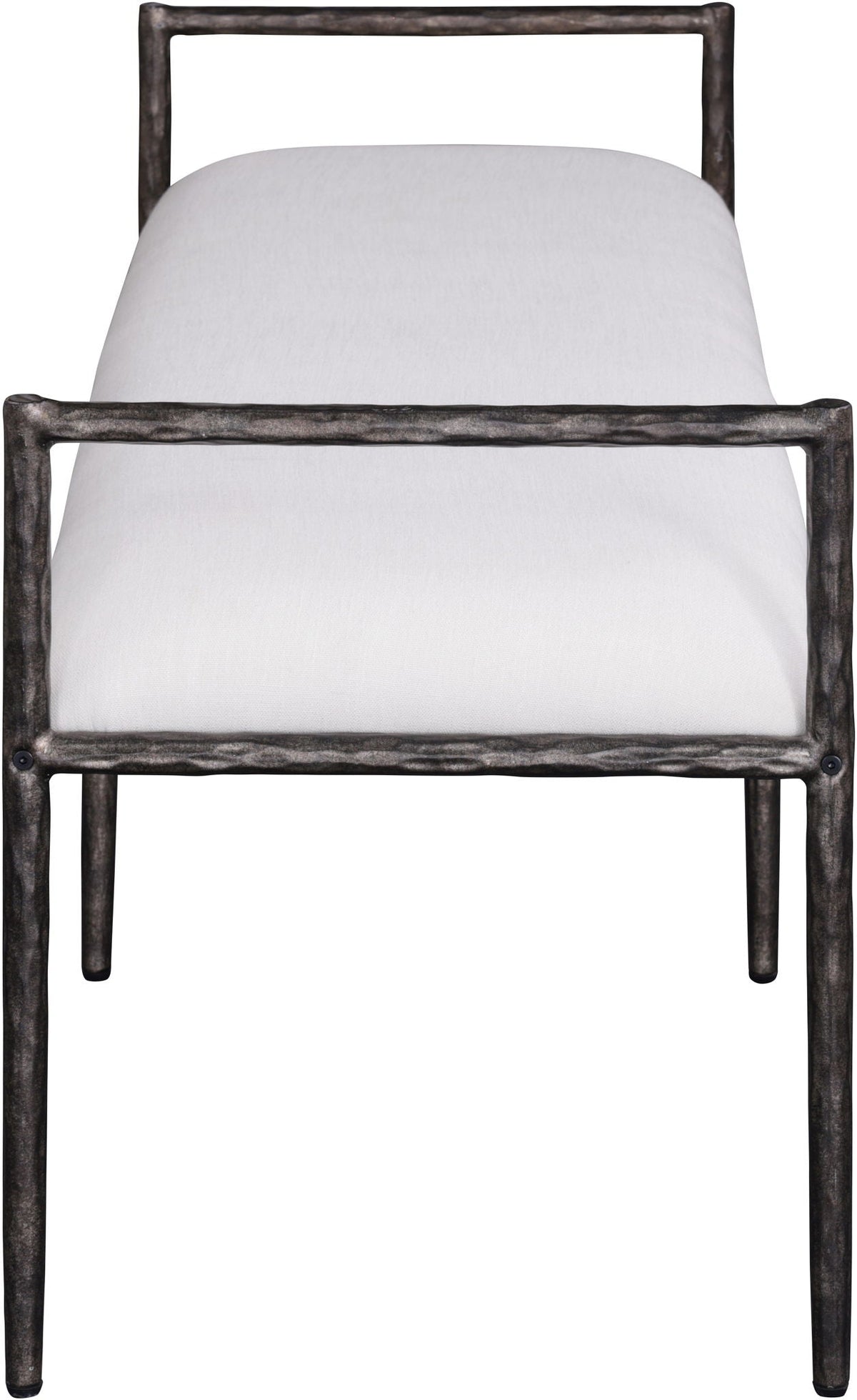 Axis - Linen Textured Cream Fabric Upholstered Bench