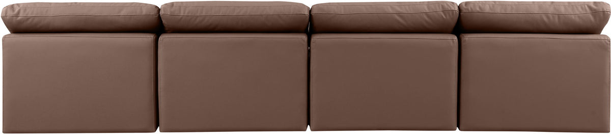 Indulge - Faux Leather 4 Seat Modular Armless Sofa