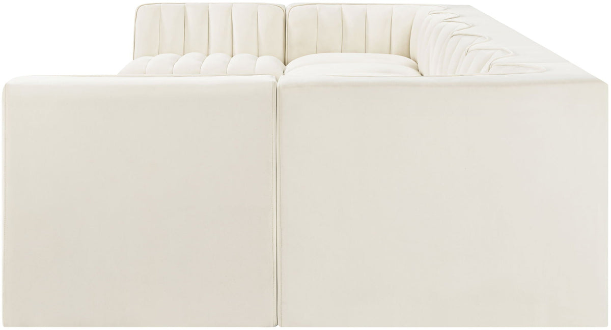 Rummi - Velvet Performance Fabric Upholstered 8 Piece Modular Sectional (With 2 Corner Chairs)