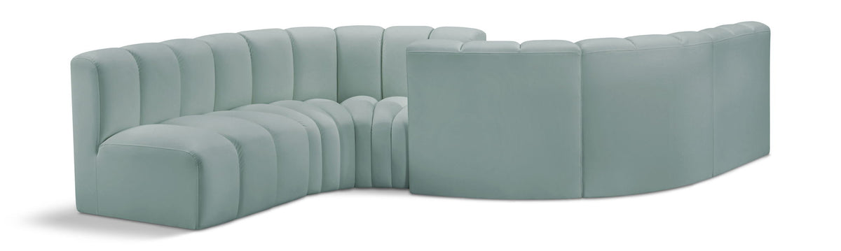 Arc - Faux Leather 6 Piece Modular Sofa
