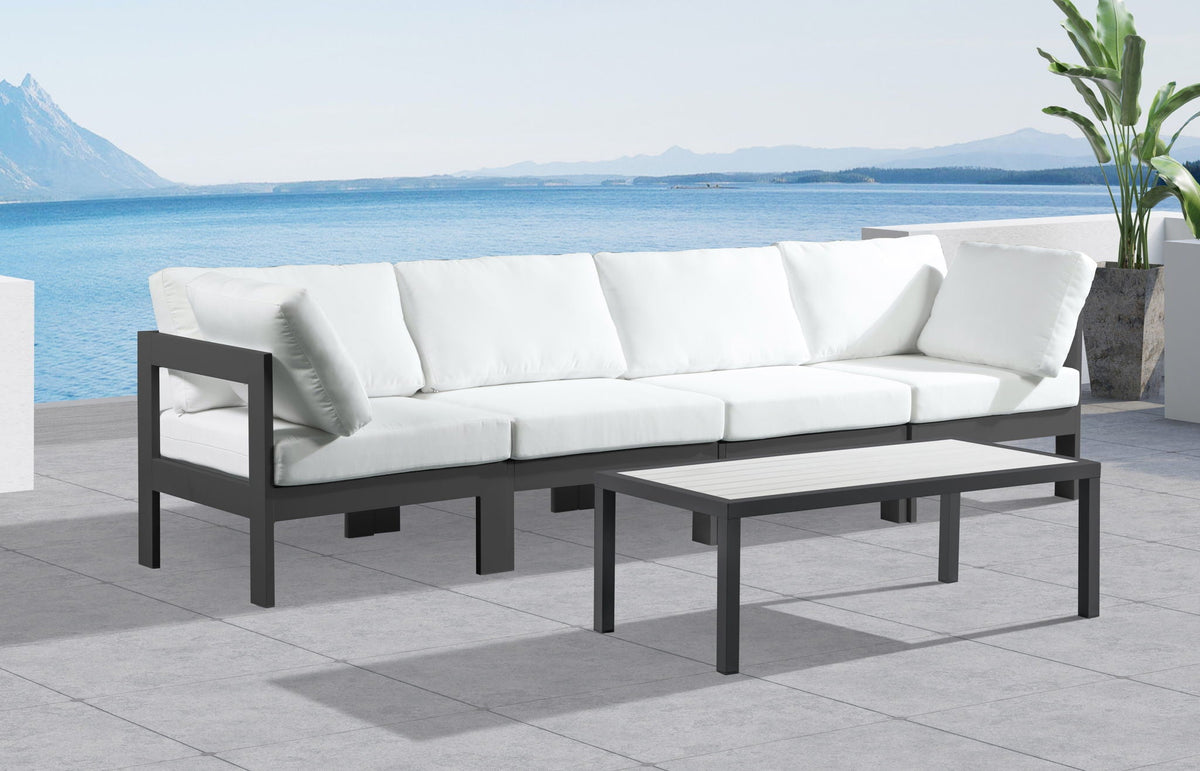 Nizuc - Outdoor Patio 4 Seat Modular Sofa With Gray Frame