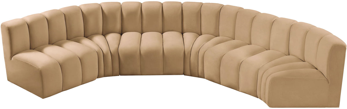 Arc - Velvet 6 Piece U-Shaped Modular Sofa