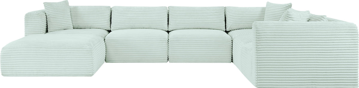 Shaggy - 7 Piece Modular U-Shaped Sectional With Ottoman