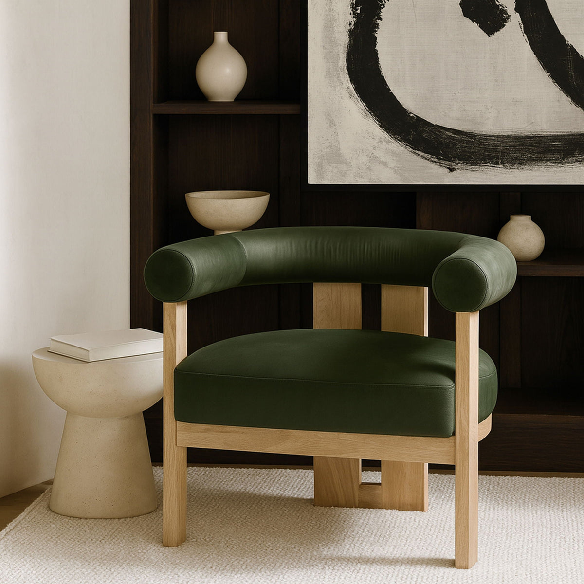 Arienzo - Performance Fabric Upholstered Accent Chair - Natural Base