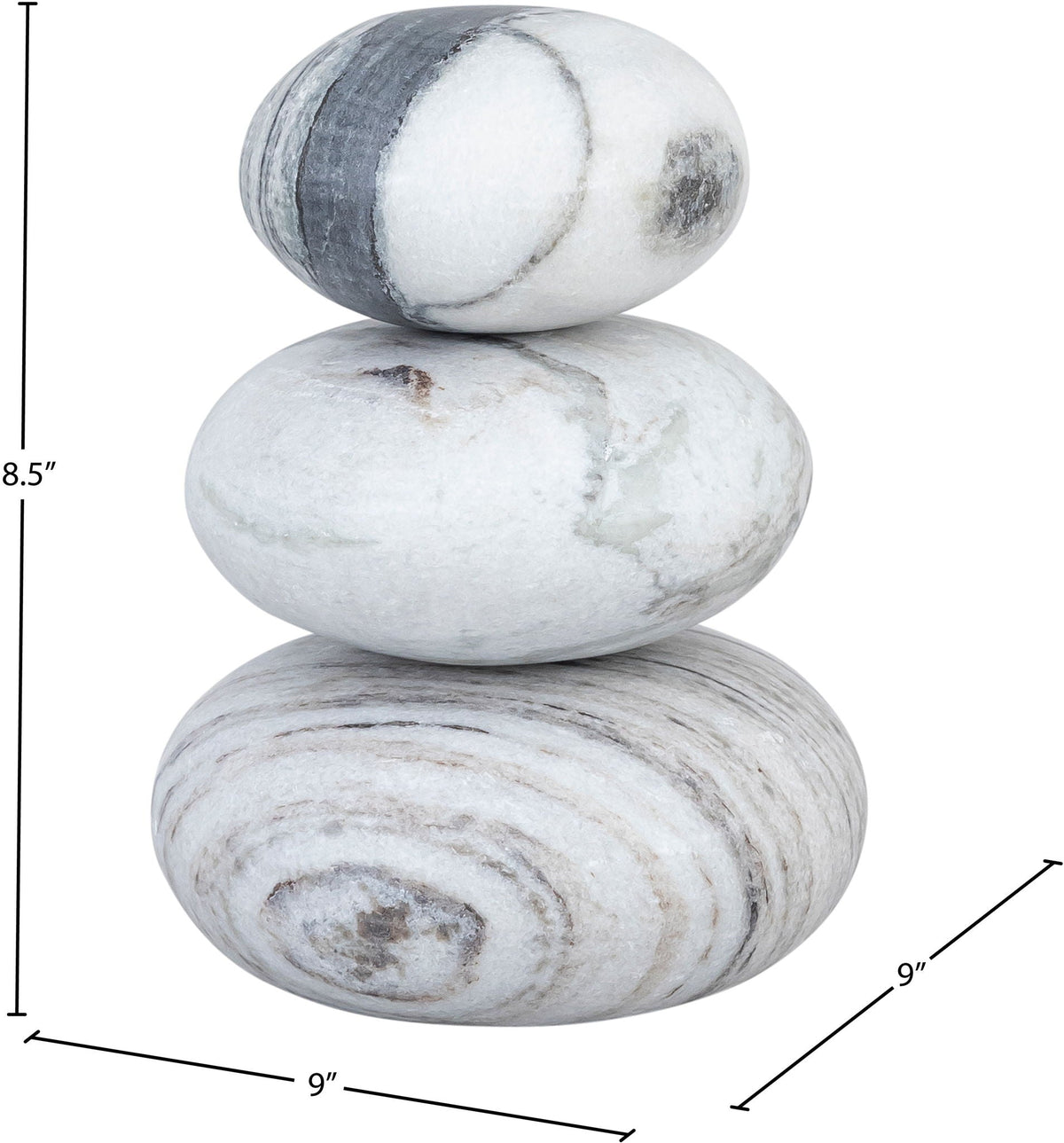 Pumpkin - 3 Piece Marble Decorative Object - Panda