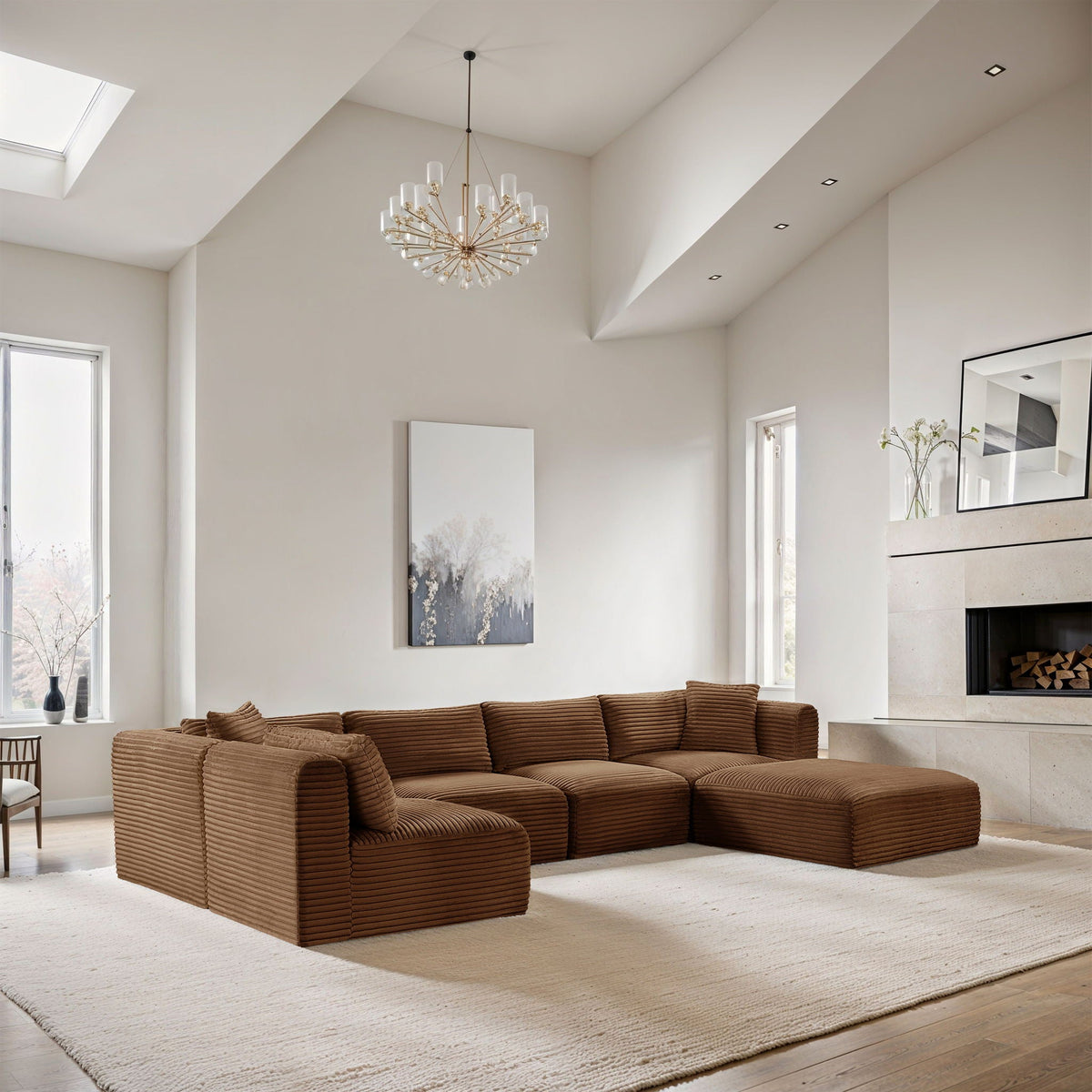 Shaggy - Fabric 6 Piece Modular U-Shaped Sectional