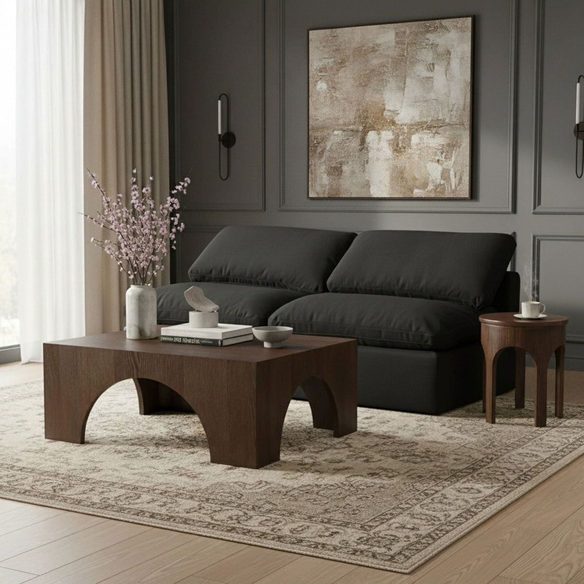 Indulge - Linen 2 Seat Modular Armless Sofa