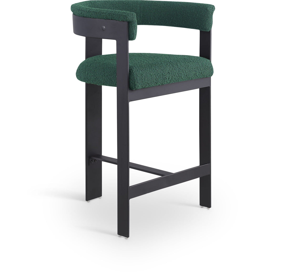 Romeo - Boucle Counter Stool With Black Base (Set of 2)
