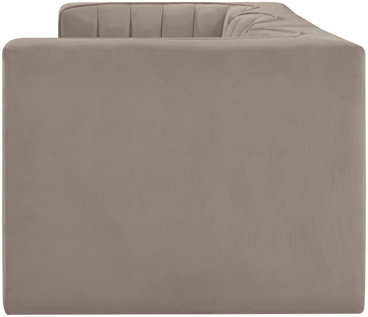 Rummi - Velvet Performance Fabric Upholstered 3 Piece Modular Sofa