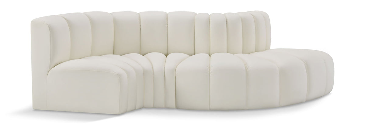 Arc - Faux Leather 4 Piece L-Shaped Modular Sofa