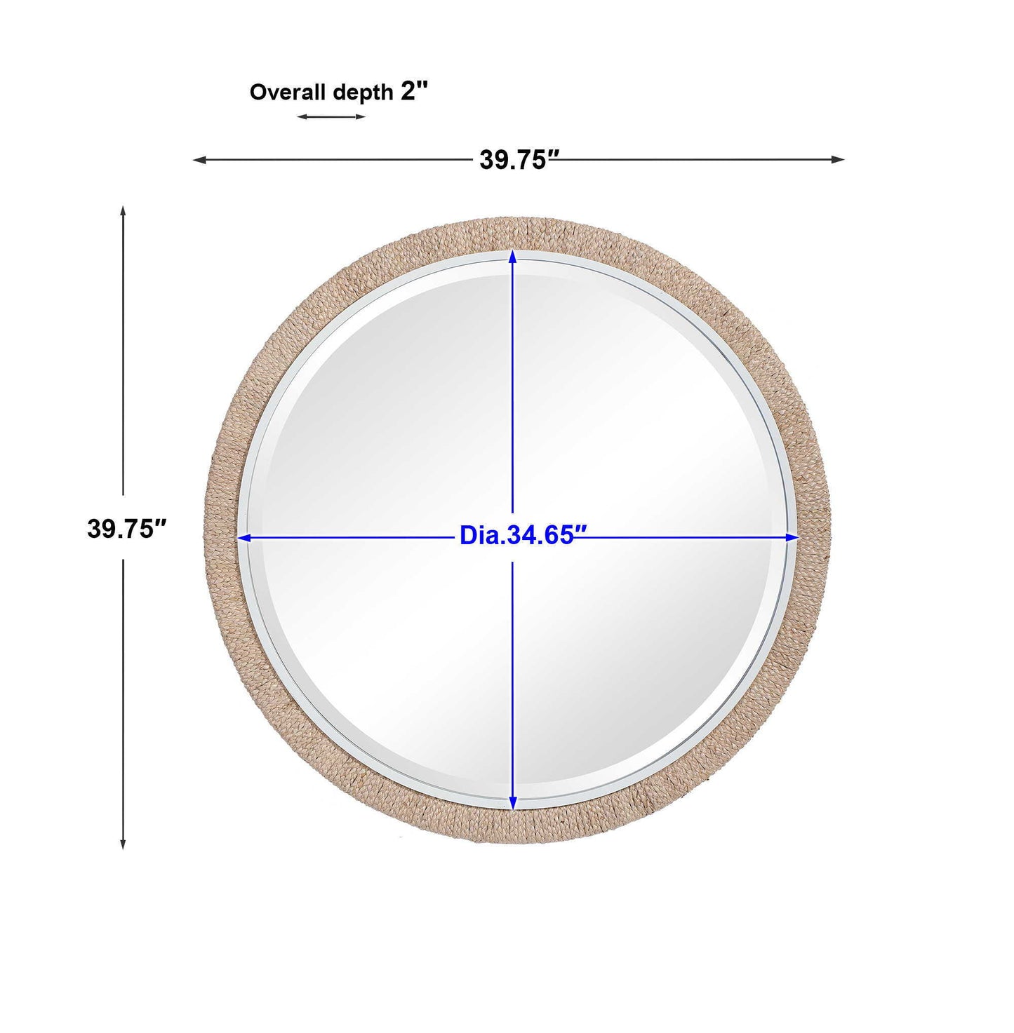 Carbet - Round Rope Mirror - Light Brown