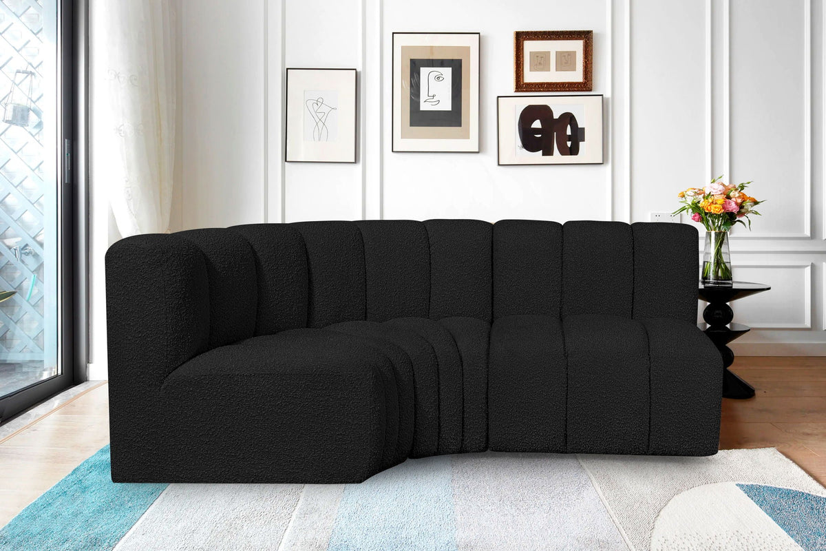 Arc - Boucle Fabric 3 Piece Sofa