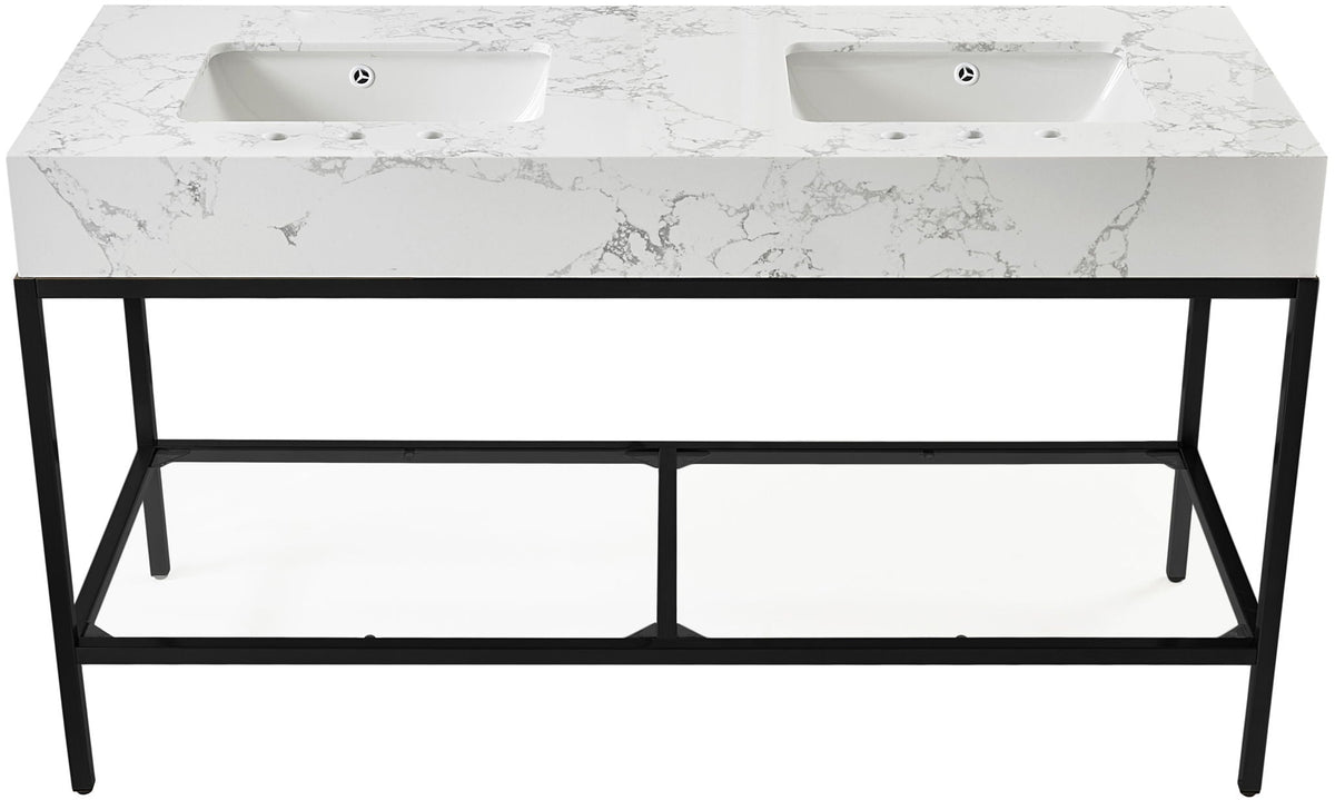 Marmo - Engineered Marble Bathroom Vanity With Black Base