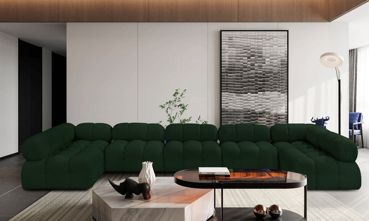 Ames - 7 Piece Boucle Fabric Modular Sectional
