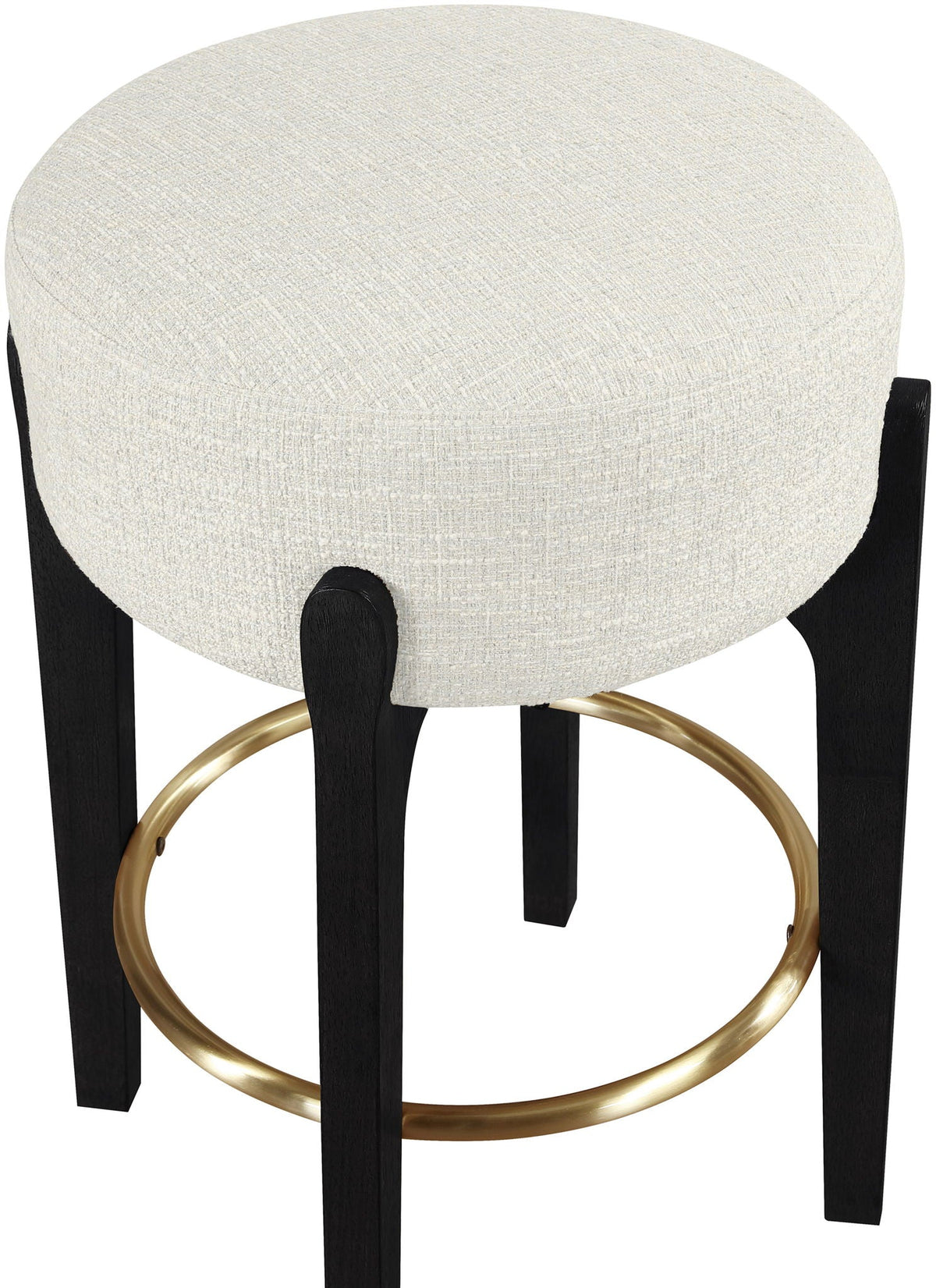 Torino - Backless Counter Stool With Brushed Black Base (Set of 2)