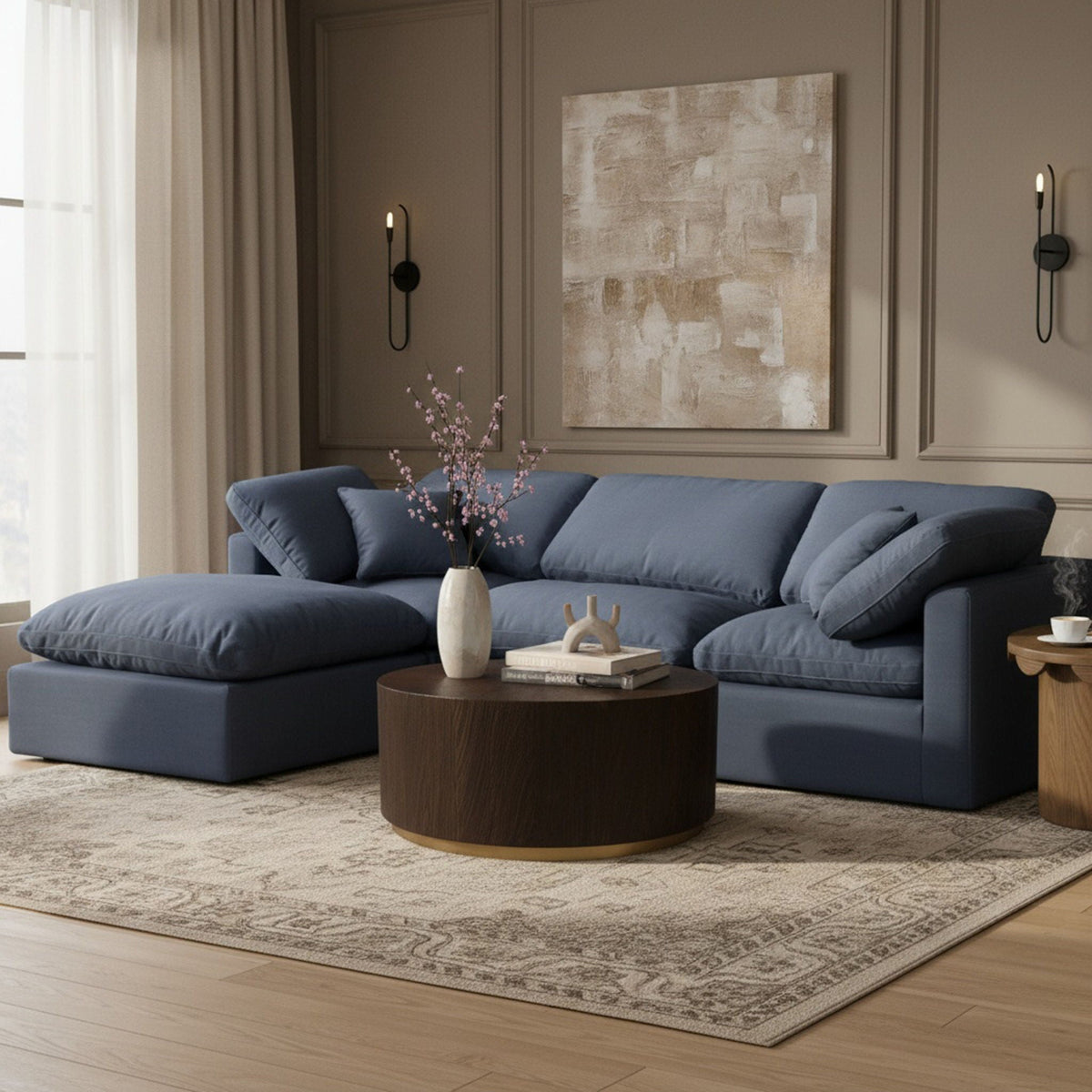 Indulge - Linen 4 Piece Modular Sectional With Chaise